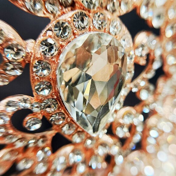 Homecoming Prom Headpiece, Quinceanera Comb Crown, Rose Gold Crystal, Tiara Comb main image 6